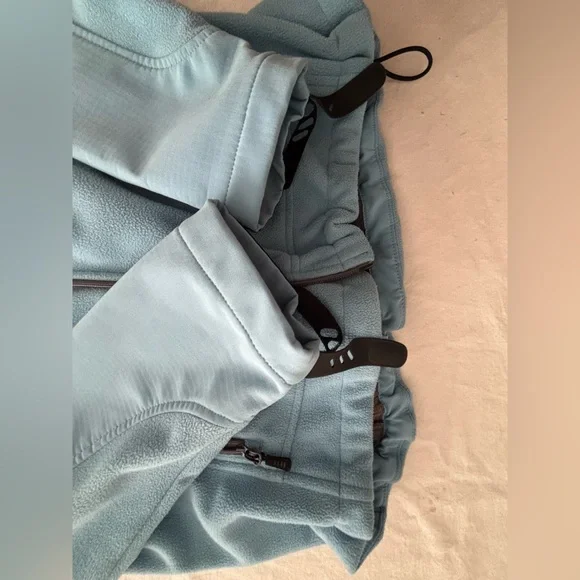 Lands End Women’s Full Zip Mock Neck Zipper Pocket Fleece Windcheck Jacket L - Picture 3 of 11